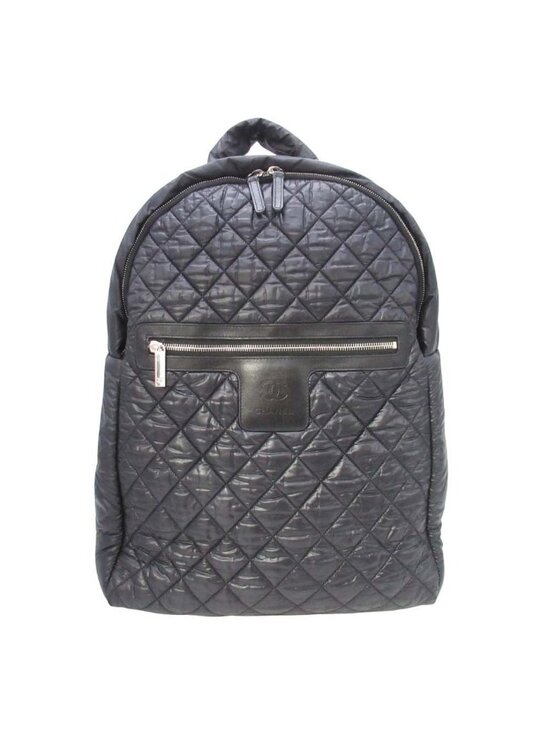 Chanel CC Logo Quilted Backpack Purse Black main image 7